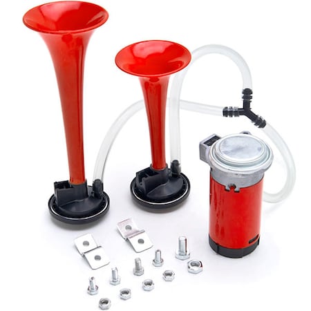 Biltek 12V Trumpet Freight Train Car Truck Boat RV Super-Loud 135 dB Dual Air Horn Kit NPTC-DAH12-2N